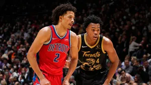 Cade Cunningham Detroit Pistons Game Action Wallpaper