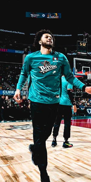 Cade Cunningham Detroit Pistons Warmup Wallpaper