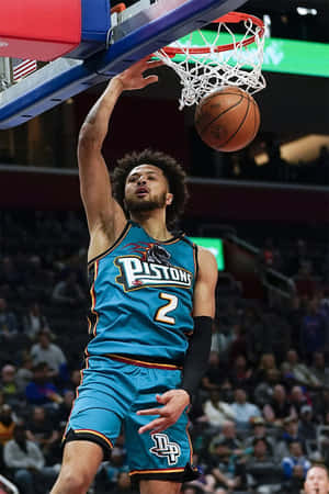 Cade Cunningham Dunkin Action Wallpaper