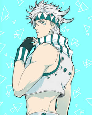 Caesar Anthonio Zeppeli Strikes A Confident Pose In This Vibrant Artwork. Wallpaper