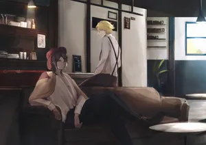 Cafe Encounter Anime Style Wallpaper