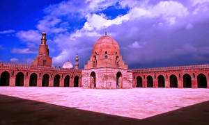 Cairo Ibn Tulun Antique Mosque At Sunset Wallpaper