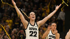 Caitlin Clark Celebration Iowa Basketball Wallpaper