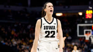 Caitlin Clark Iowa Basketball Emotion Wallpaper