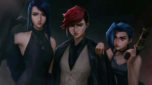 Caitlyn Arcane And Allies Wallpaper