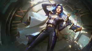 Caitlyn Arcane Hero Pose Wallpaper
