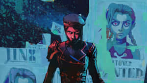 Caitlyn Arcane In Action Wallpaper