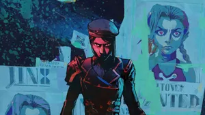 Caitlyn Arcane In Action Wallpaper