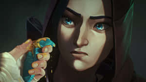 Caitlyn Arcane Intense Closeup Wallpaper