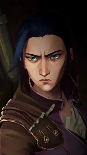 Caitlyn Arcane Intense Portrait Wallpaper