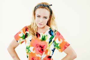 Caity Lotz Floral Shirt Wallpaper