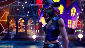 Calamity Fortnite House And Spotlights Wallpaper