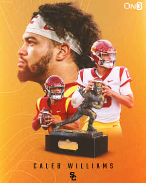 Caleb Williams Football Athlete Trophy Wallpaper