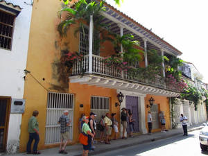 Calle Del Coliseo In Cartagena Wallpaper