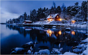 Calm And Serene Winter Landscape Wallpaper