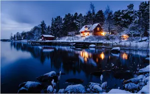 Calm And Serene Winter Landscape Wallpaper
