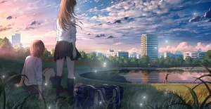 Calm Anime White Sparkles Wallpaper