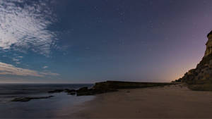 Calm Beach Night Area Wallpaper