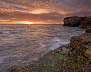 Calming Sunset Ocean Wallpaper