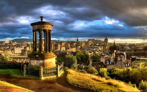 Calton Hill Near Edinburgh Castle Wallpaper