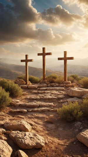 Calvary_ Hill_ Three_ Crosses Wallpaper