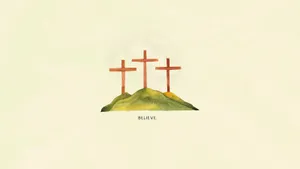 Calvary Hill Watercolor Painting Wallpaper
