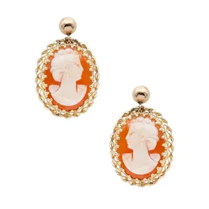 Cameo Earrings Orange Background Wallpaper