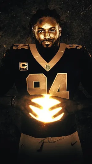 Cameron Jordan Holding Football Wallpaper