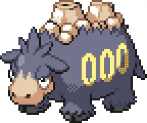 Camerupt Pokemon Pixel Art White Background Wallpaper