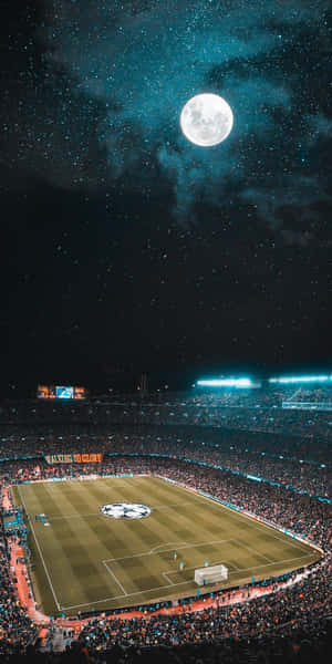 Camp Nou Moonlit Match Night Wallpaper