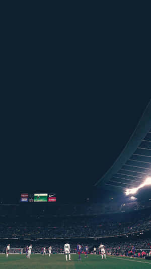 Camp Nou Night Match Atmosphere Wallpaper