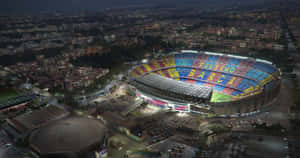 Camp_ Nou_ Nighttime_ Aerial_ View Wallpaper