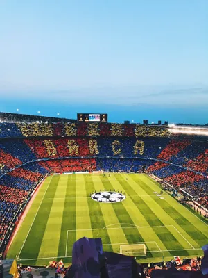 Camp Nou Stadium Crowd Mosaic Wallpaper