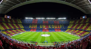 Camp Nou Stadium Crowd Mosaic Wallpaper