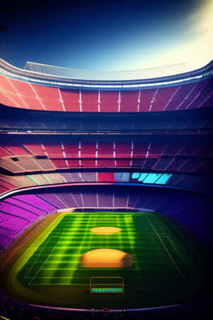 Camp Nou Stadium Sunlit Interior Wallpaper