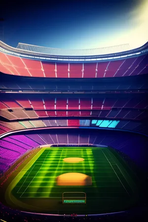 Camp Nou Stadium Sunlit Interior Wallpaper