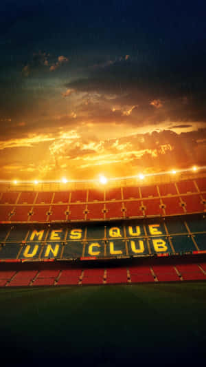 Camp Nou Sunset Glow Wallpaper