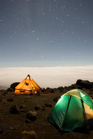 Camping At Mount Kilimanjaro Wallpaper