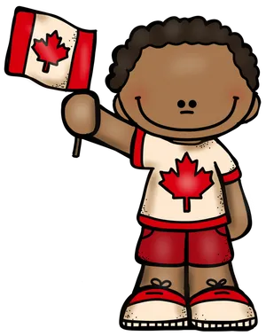 Canada Day Boy Illustration Wallpaper
