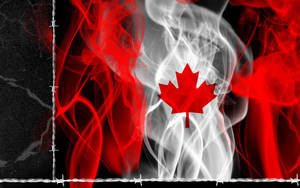 Canada Flag Smoke Art Wallpaper