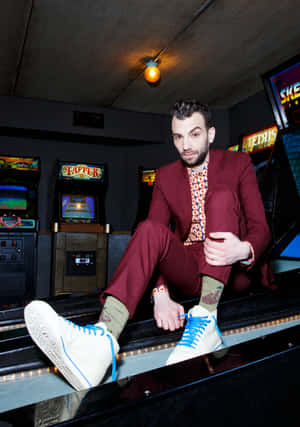 Canadian Actor Jay Baruchel In A Portrait Shot. Wallpaper