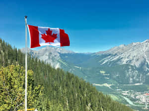 Canadian Flag Mountain View.jpg Wallpaper