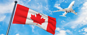 Canadian Flagand Airplane Wallpaper