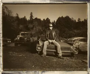 Canadian Singer Neil Young Sepia Image Wallpaper