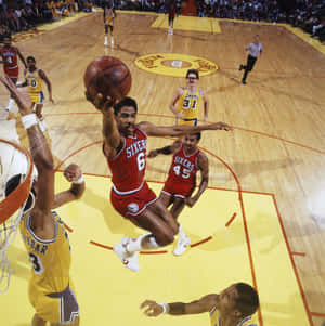 Candid Camera Captured Julius Erving Layup. Wallpaper