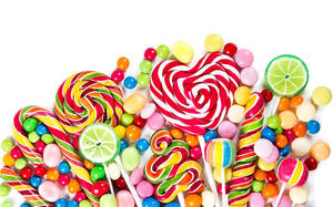 Candies On White Background Wallpaper