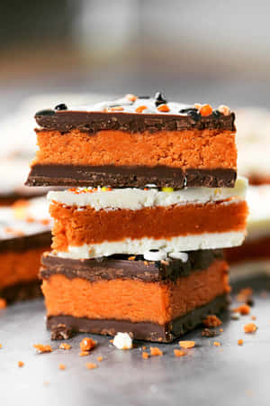 Candy Corn Inspired Layered Dessert Bars Wallpaper