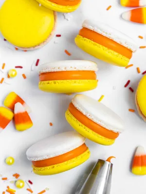 Candy Corn Inspired Macarons Wallpaper