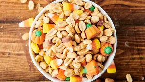 Candy Corn Peanut Mix Bowl Wallpaper
