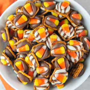 Candy Corn Pretzel Treats Wallpaper